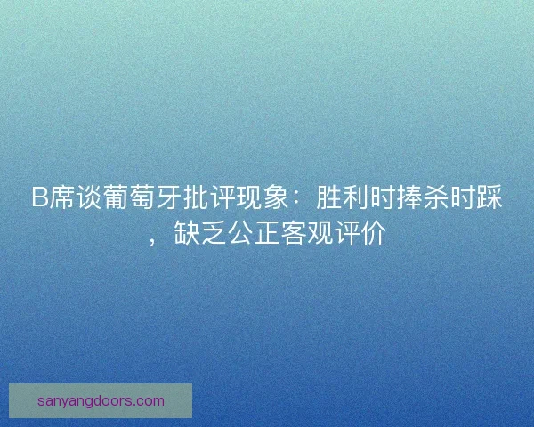 B席谈葡萄牙批评现象：胜利时捧杀时踩，缺乏公正客观评价